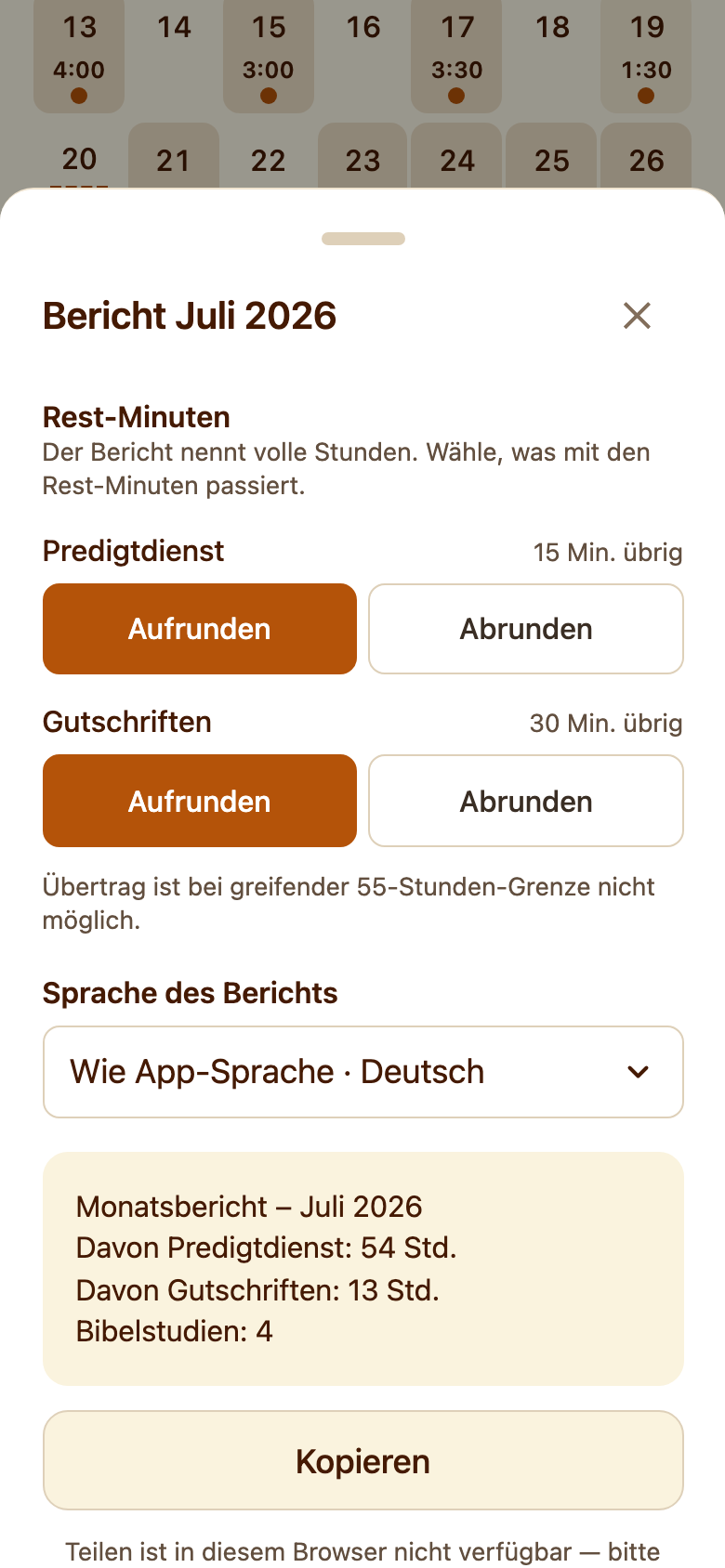Der Monatsbericht mit den drei Zahlen